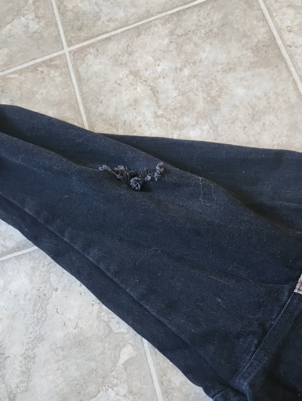 Distressed Black Denim & Cheetah Print Jacket - Picture 3 of 5